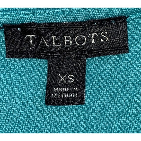 Talbots Long Sleeve Teal Fitted Blouse, EUC, XS - Picture 3 of 4